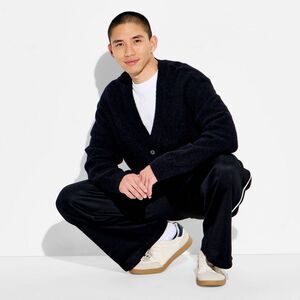 Original Use - Men's Open Neck Cardigan - Original Use Black M Black